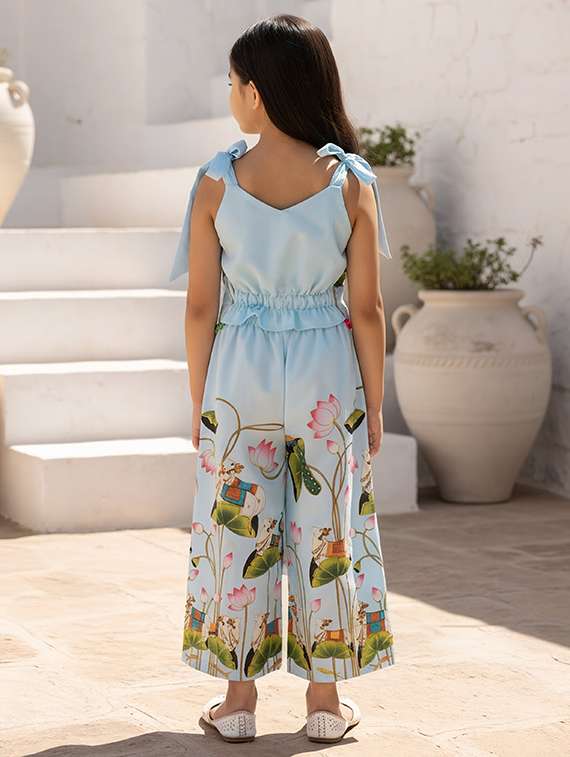 girls printed kurta and palazzo set - 22317570 -  Standard Image - 1