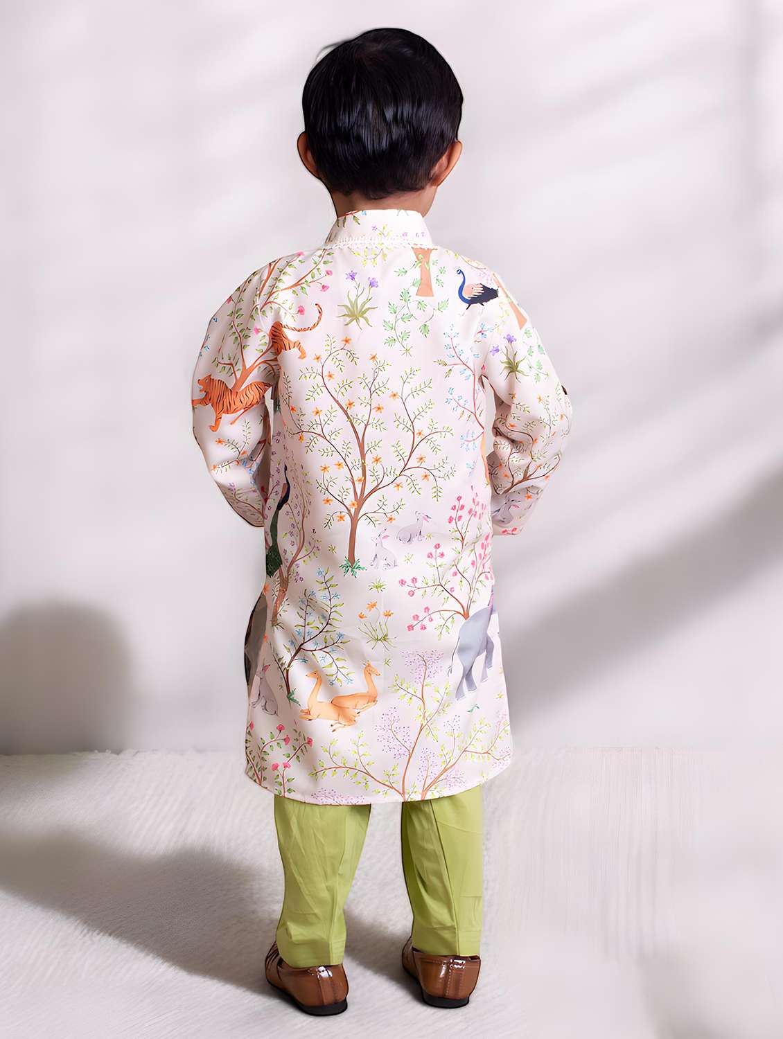 boys printed long sleeve kurta set  - 22317573 -  Standard Image - 1