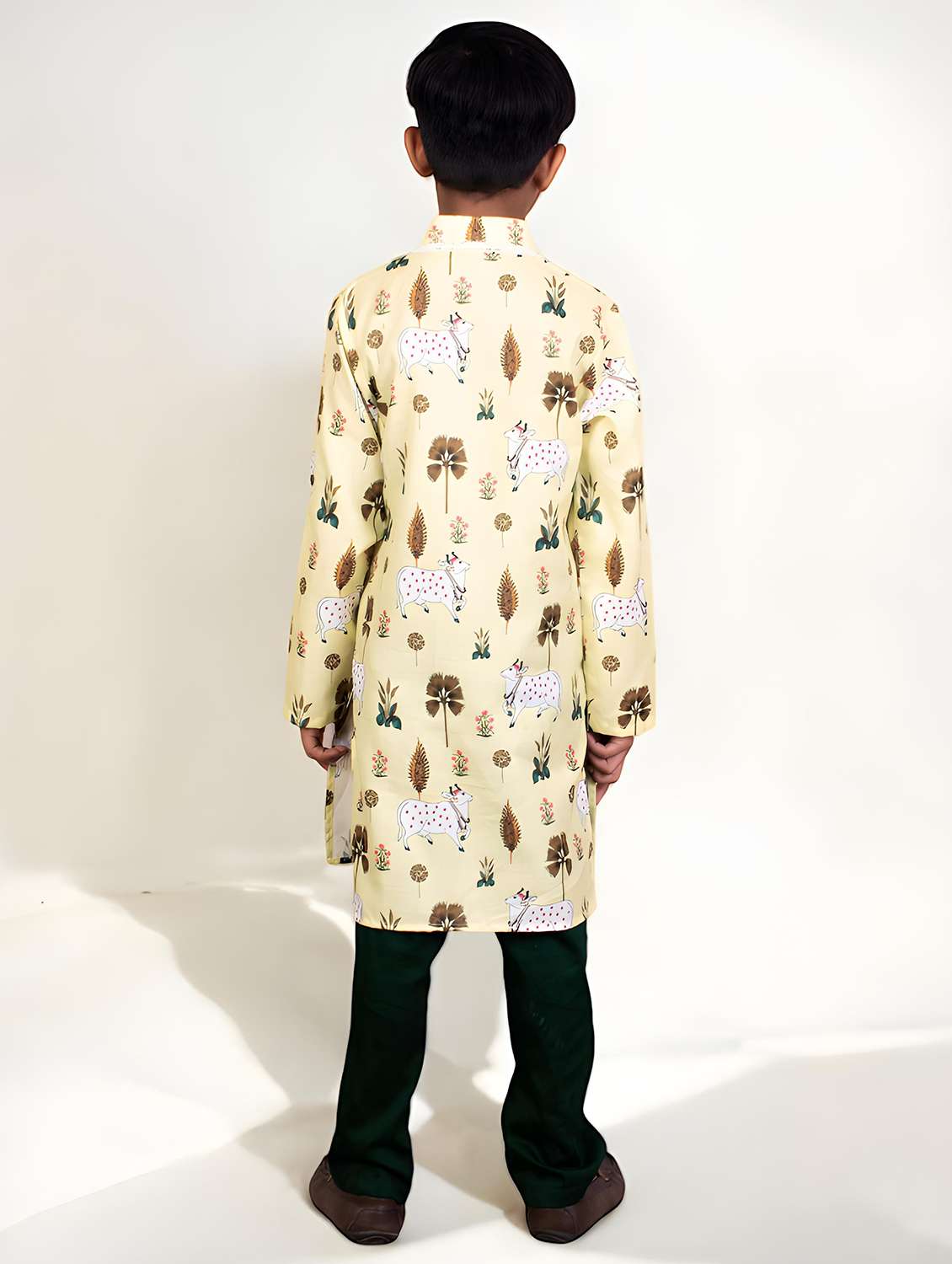 boys printed long sleeve kurta set - 22317596 -  Standard Image - 1