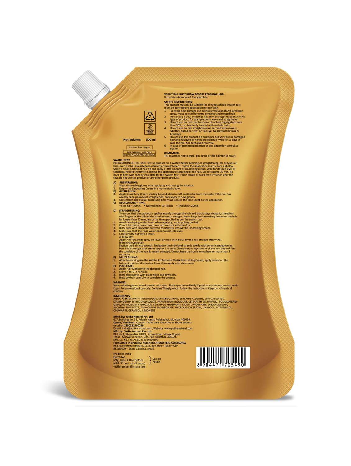 yuthika proffesional vertix straight cream 500ml - 22317653 -  Standard Image - 1