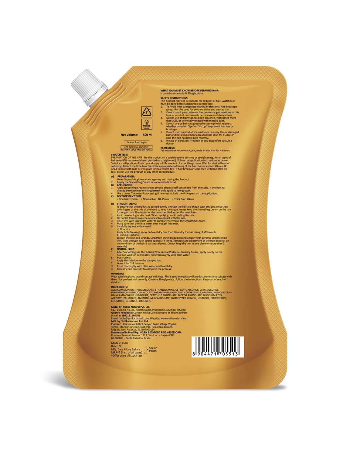 yuthika proffesional vertix straight cream 500ml - 22317654 -  Standard Image - 1