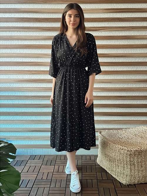 slim fit dress slacks Black Empire Fit & Flare Dress – Block Hop India main image 1