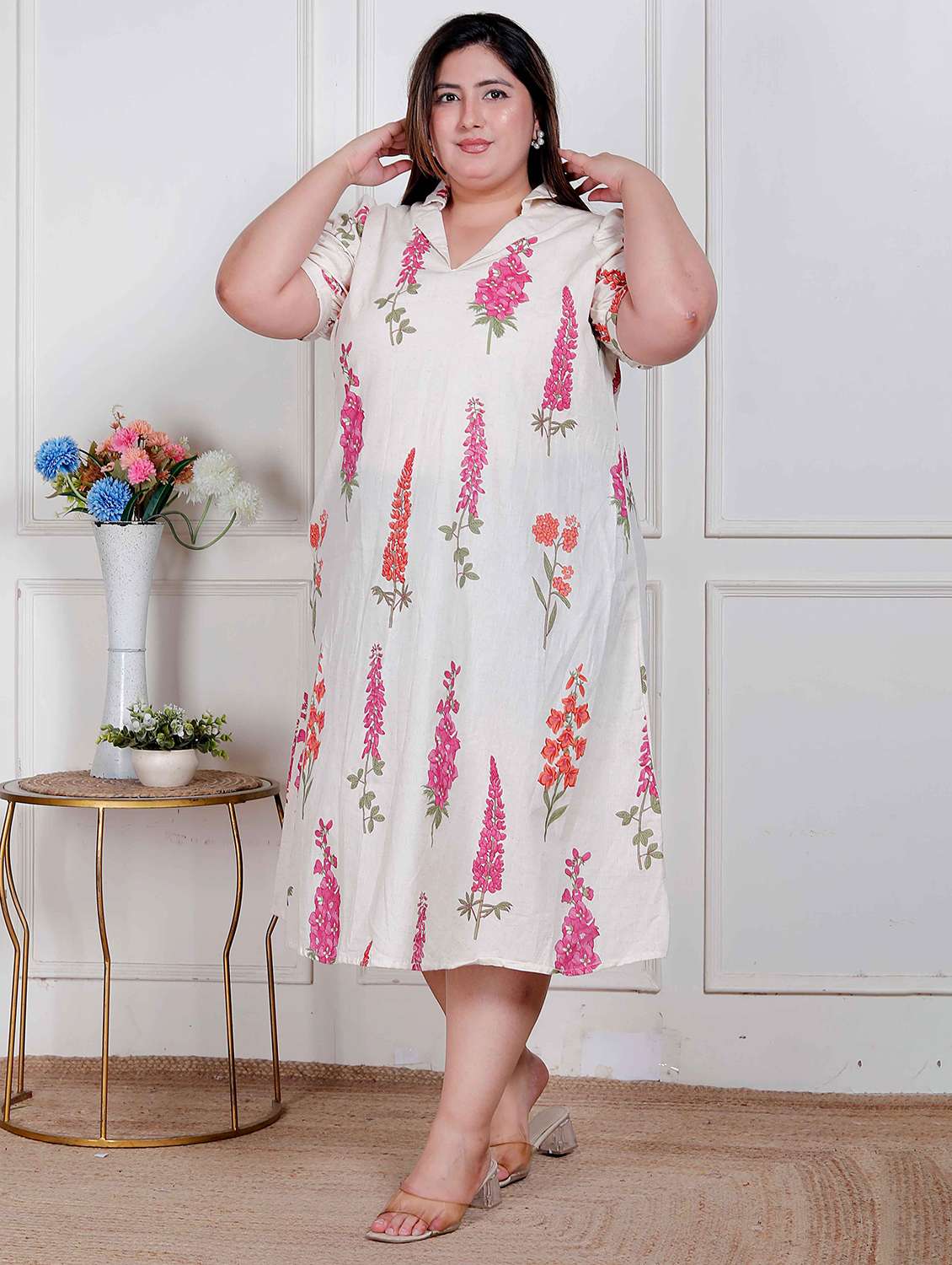 women plus size printed puff sleeve dress - 22317780 -  Standard Image - 1