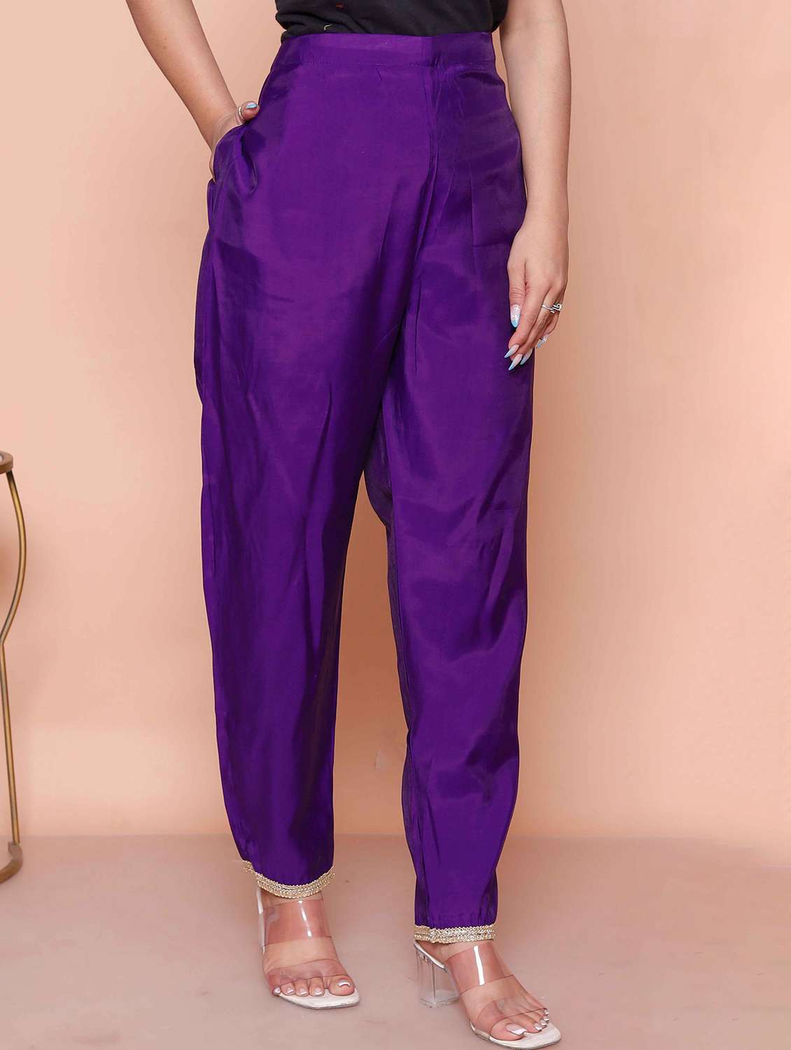 Women Solid With Work Three Quarter Sleeve Kurta Pant With Dupatta Set - 22317801 -  Standard Image - 4