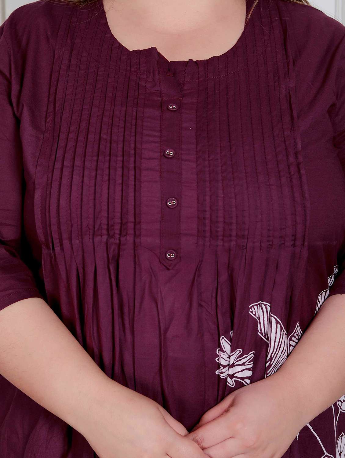 women plus size floral three quarter sleeve kurta set - 22317805 -  Standard Image - 4