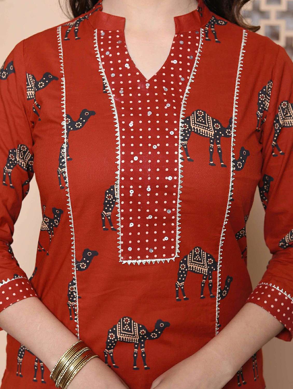 women printed three quarter sleeve kurta palazzo with dupatta set - 22317811 -  Standard Image - 4