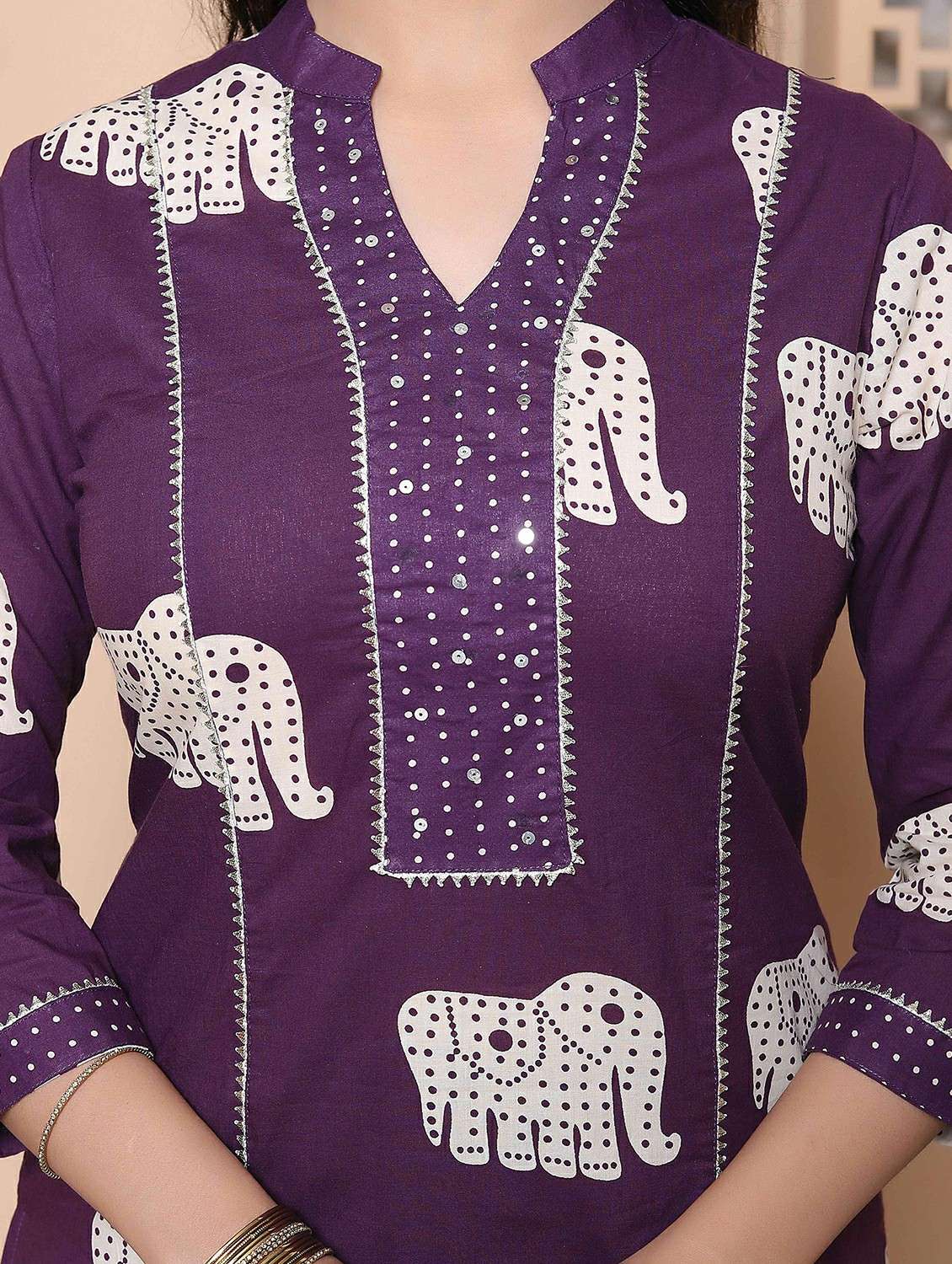 women printed three quarter sleeve kurta palazzo with dupatta set - 22317815 -  Standard Image - 4