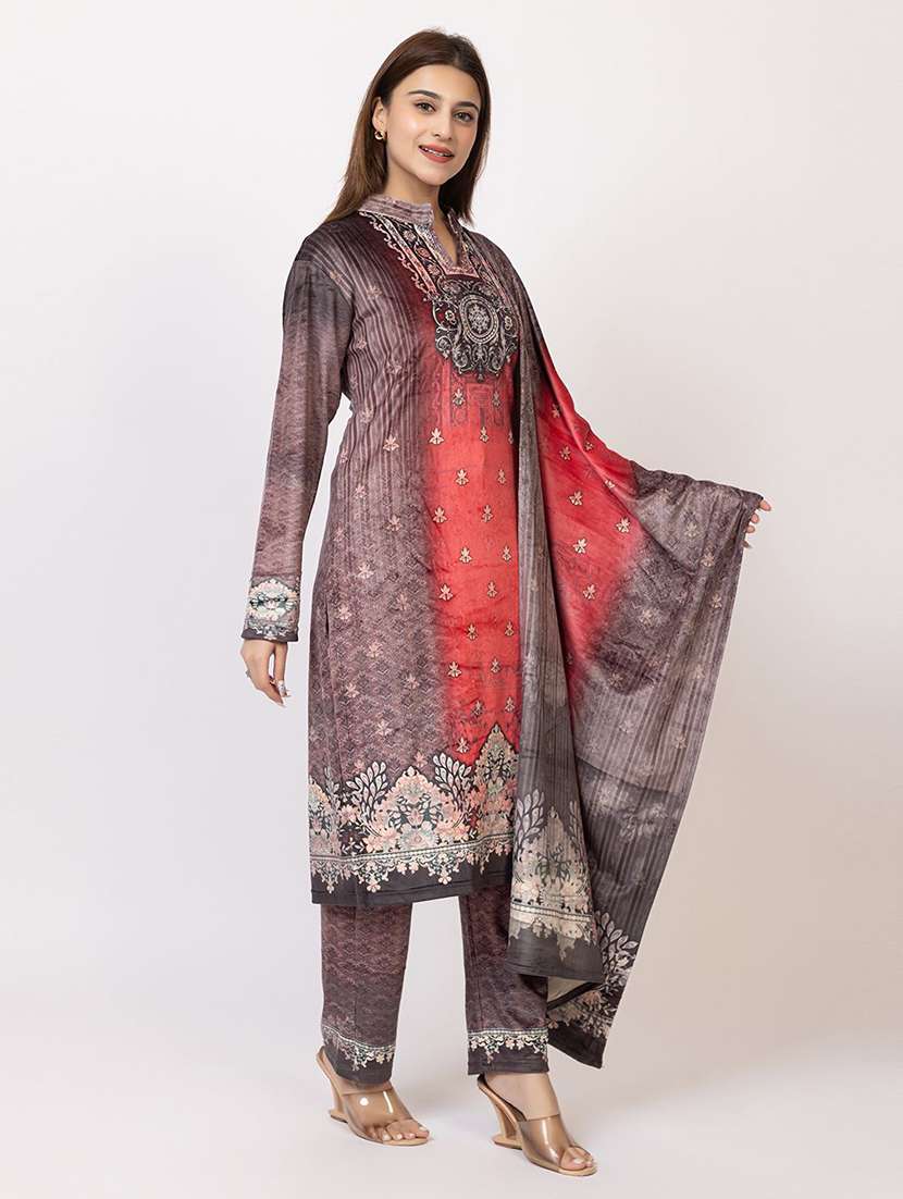 women printed long sleeve kurta pant with dupatta set - 22318101 -  Standard Image - 1