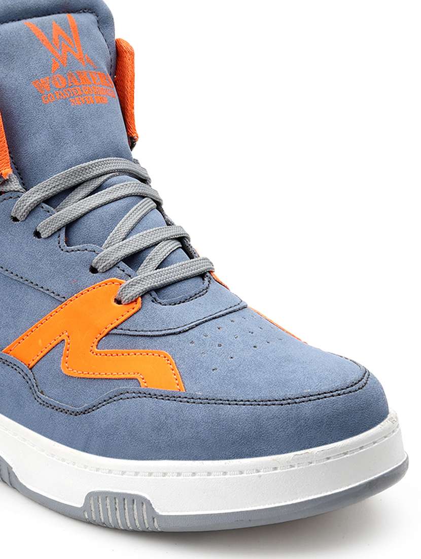 men color block lace up high ankle sneaker - 22318552 -  Standard Image - 4