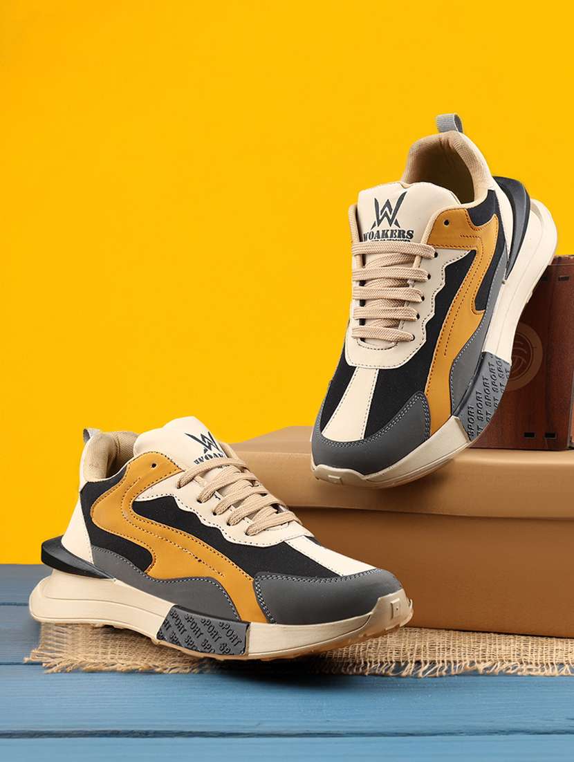 men color block lace up sneaker