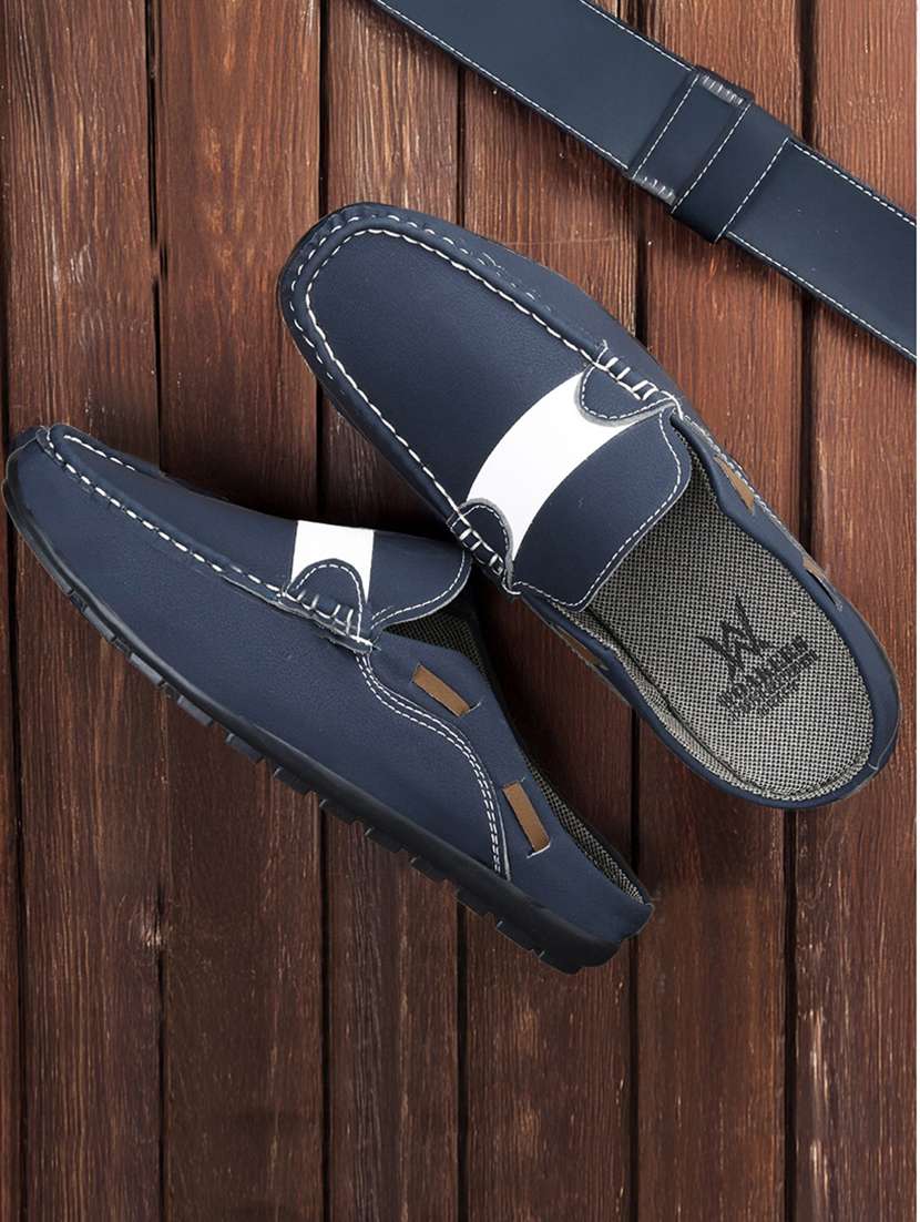 men blue slip on loafer