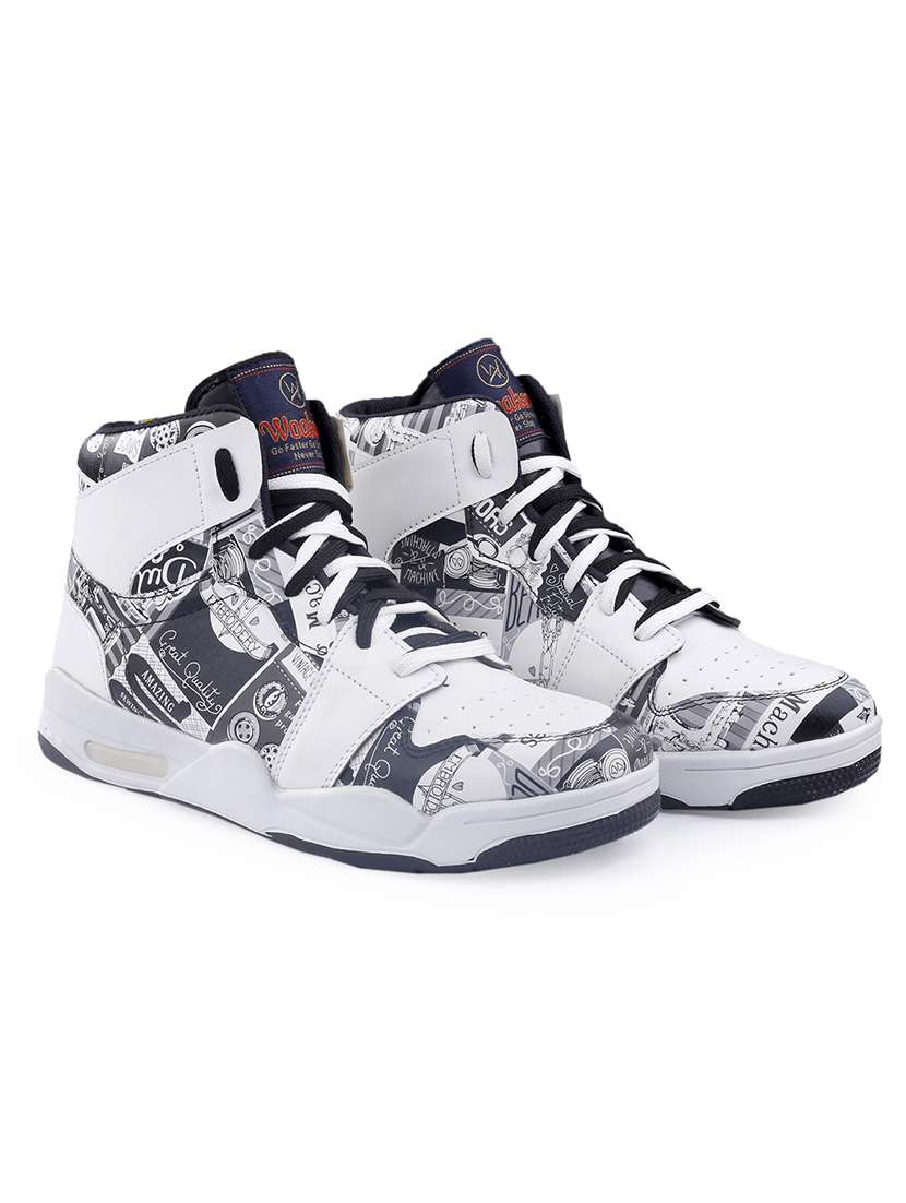 men printed lace up high ankle sneaker - 22318573 -  Standard Image - 1