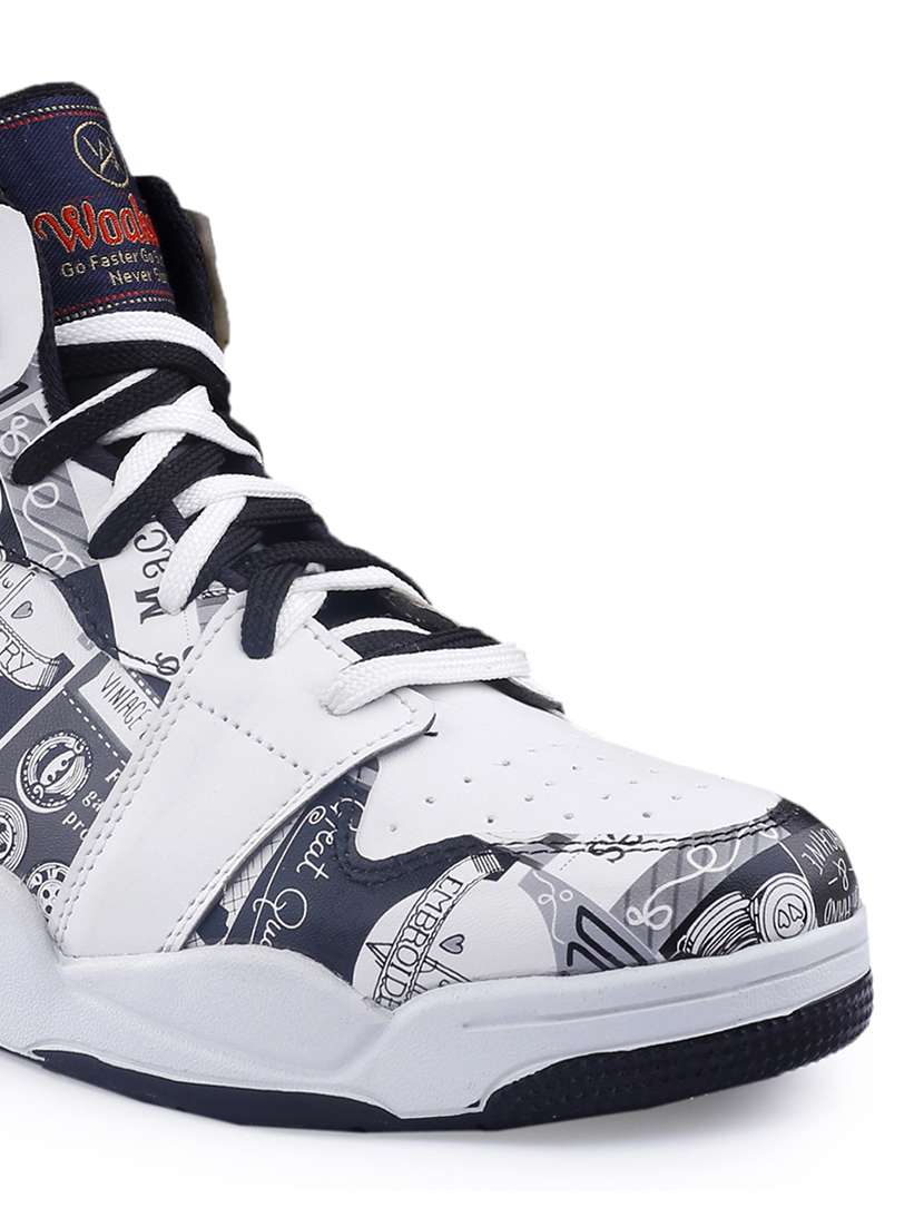 men printed lace up high ankle sneaker - 22318573 -  Standard Image - 4