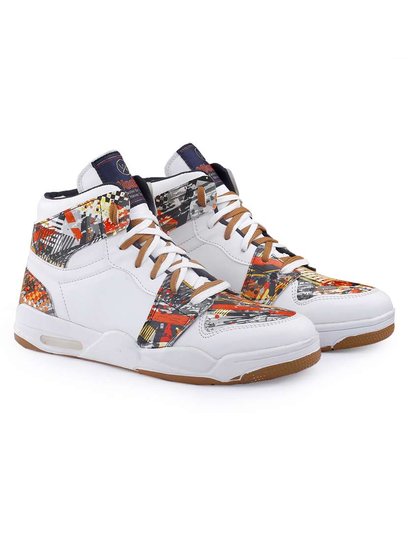 men printed lace up high ankle sneaker - 22318575 -  Standard Image - 1