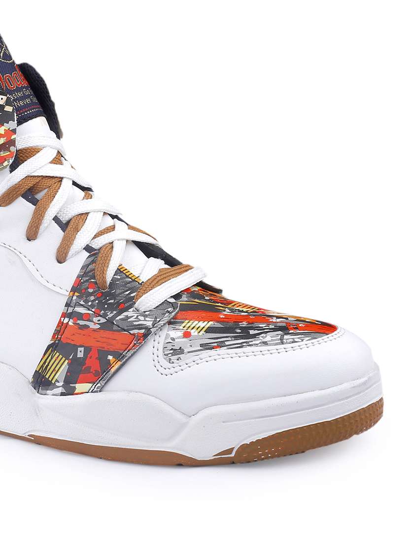 men printed lace up high ankle sneaker - 22318575 -  Standard Image - 4