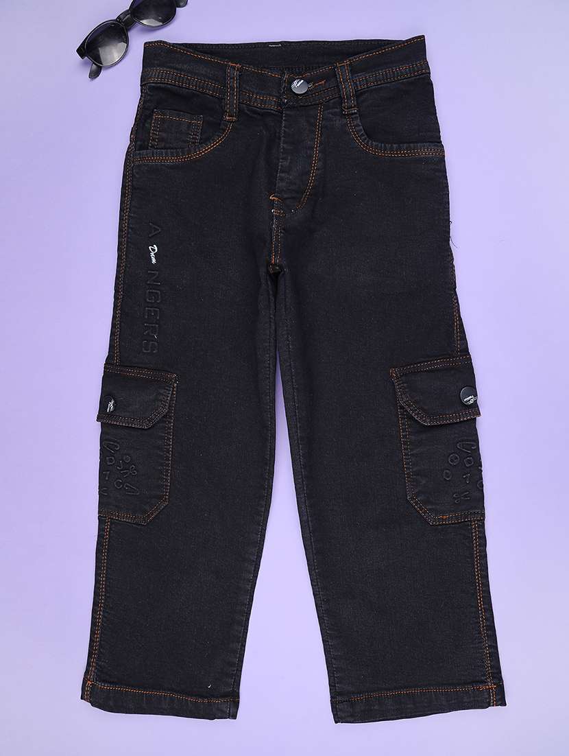 black poly cotton plain jean - 22318882 -  Standard Image - 1