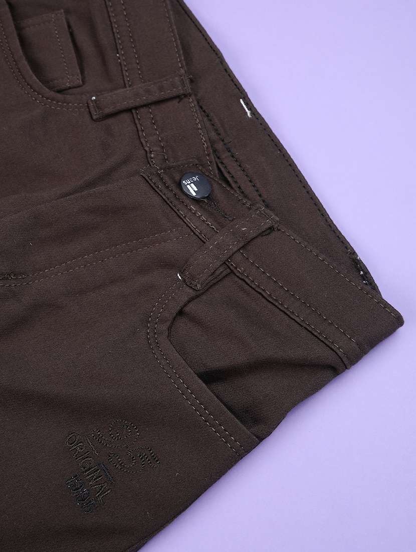 brown poly cotton plain jean - 22318887 -  Standard Image - 4