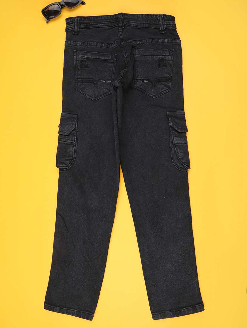 boys solid mid rise cargo - 22318896 -  Standard Image - 1