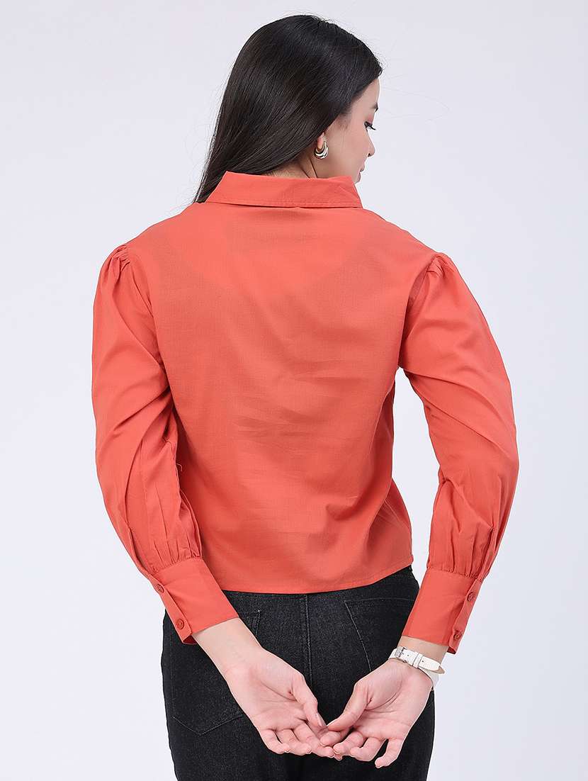 Women Solid Three Quarter Sleeves Regular Shirt - 22318988 -  Standard Image - 4