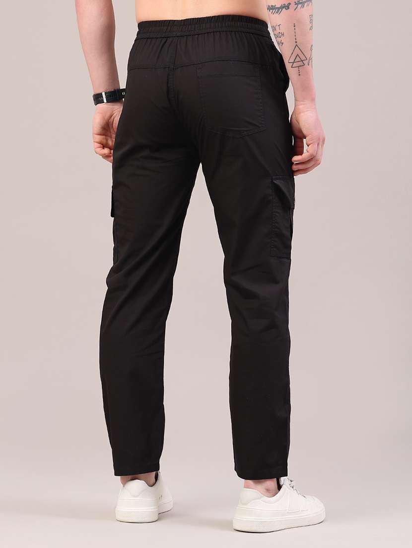 men solid mid rise regular fit cargo  - 22319004 -  Standard Image - 4