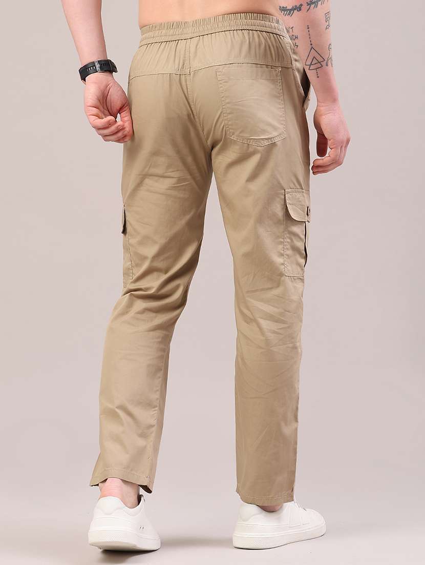 men solid mid rise regular fit cargo  - 22319005 -  Standard Image - 4