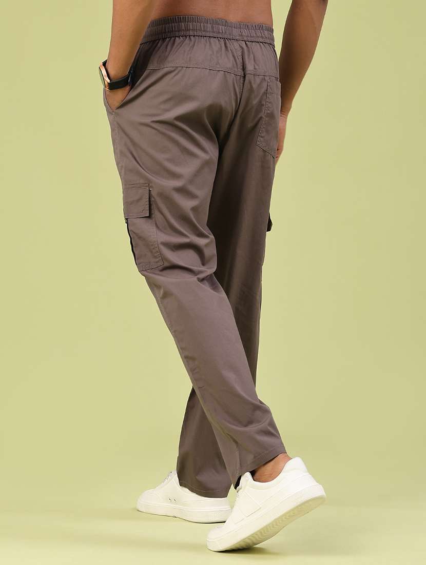 men solid mid rise regular fit cargo  - 22319006 -  Standard Image - 4