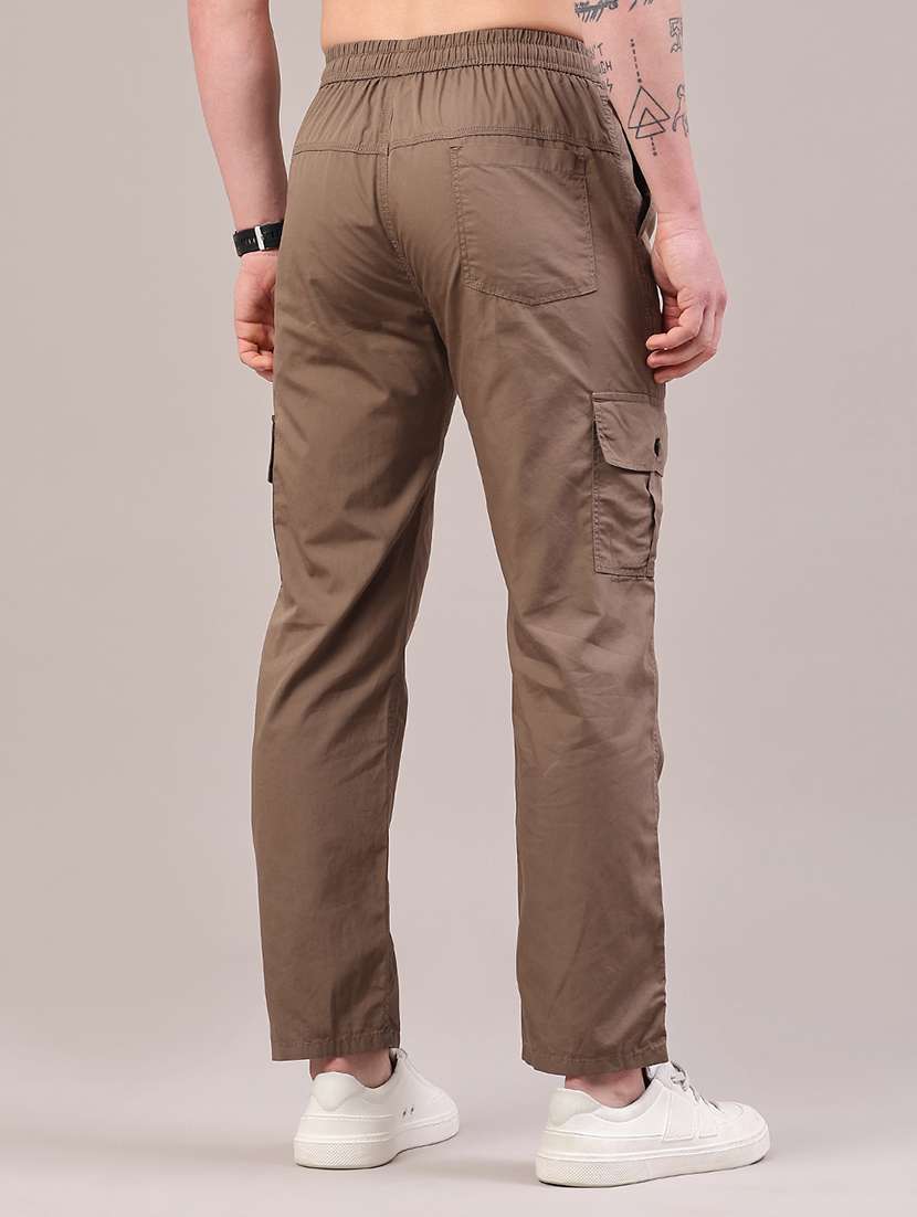 men solid mid rise regular fit cargo  - 22319007 -  Standard Image - 4