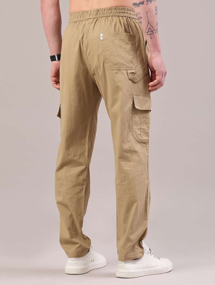 men solid mid rise regular fit cargo  - 22319009 -  Standard Image - 4
