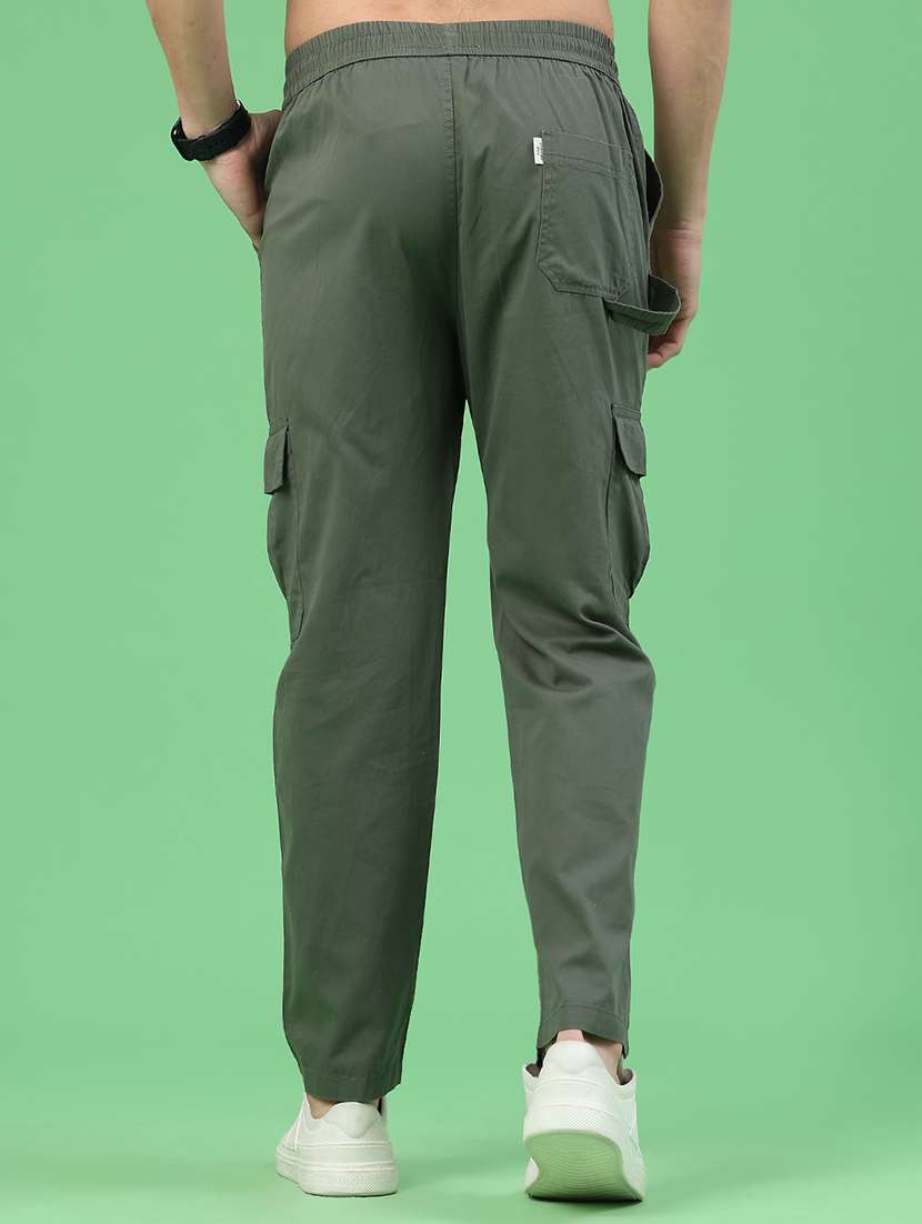 men solid mid rise regular fit cargo  - 22319010 -  Standard Image - 4