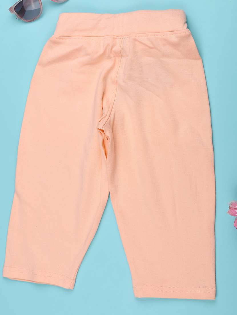 peach cotton three fourths shorts and threefourth - 22319013 -  Standard Image - 1