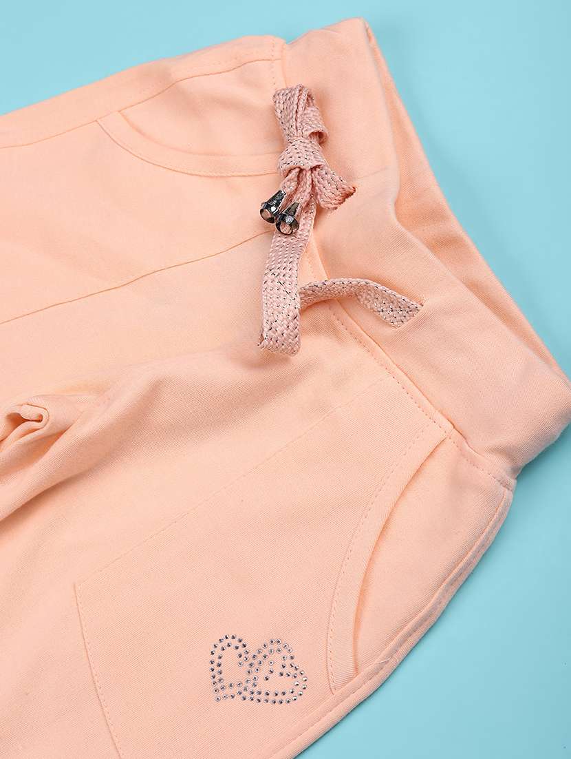 peach cotton three fourths shorts and threefourth - 22319013 -  Standard Image - 4