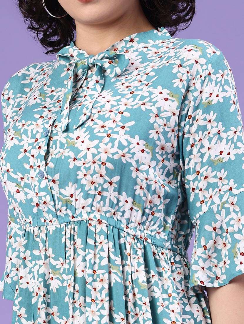 women floral print bell sleeve a-line dress - 22319045 -  Standard Image - 1