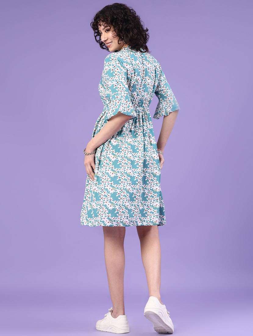 women floral print bell sleeve a-line dress - 22319045 -  Standard Image - 4