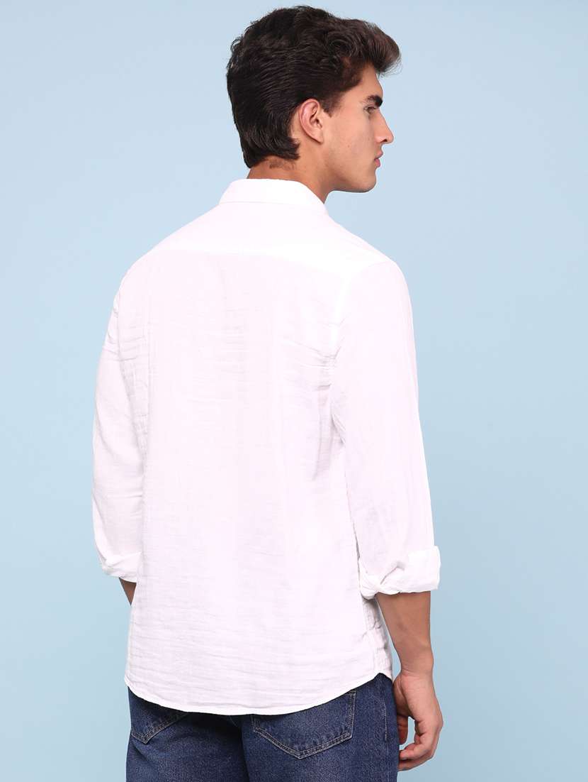 men solid long sleeves casual shirt - 22319150 -  Standard Image - 4