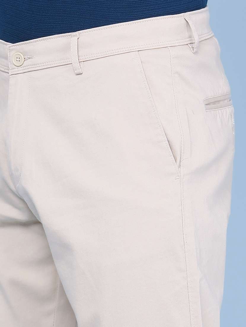 Men Solid Mid Rise Regular Fit Chinos - 22319158 -  Standard Image - 1
