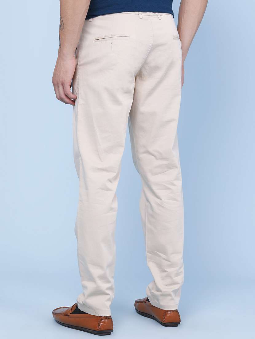 Men Solid Mid Rise Regular Fit Chinos - 22319158 -  Standard Image - 4