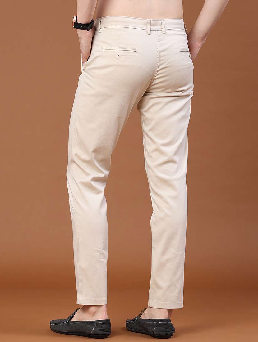 Men Solid Mid Rise Regular Fit Chinos - 22319159 -  Standard Image - 4