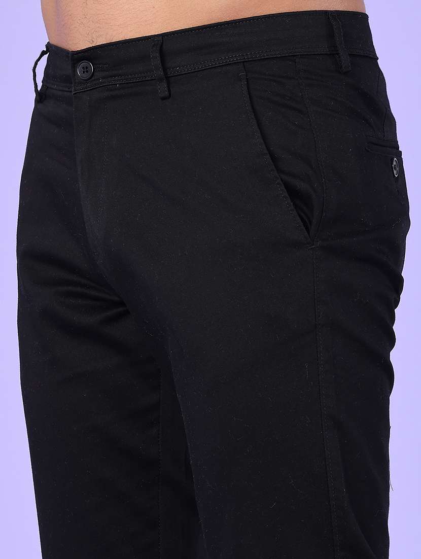 Men Solid Mid Rise Regular Fit Chinos - 22319160 -  Standard Image - 1