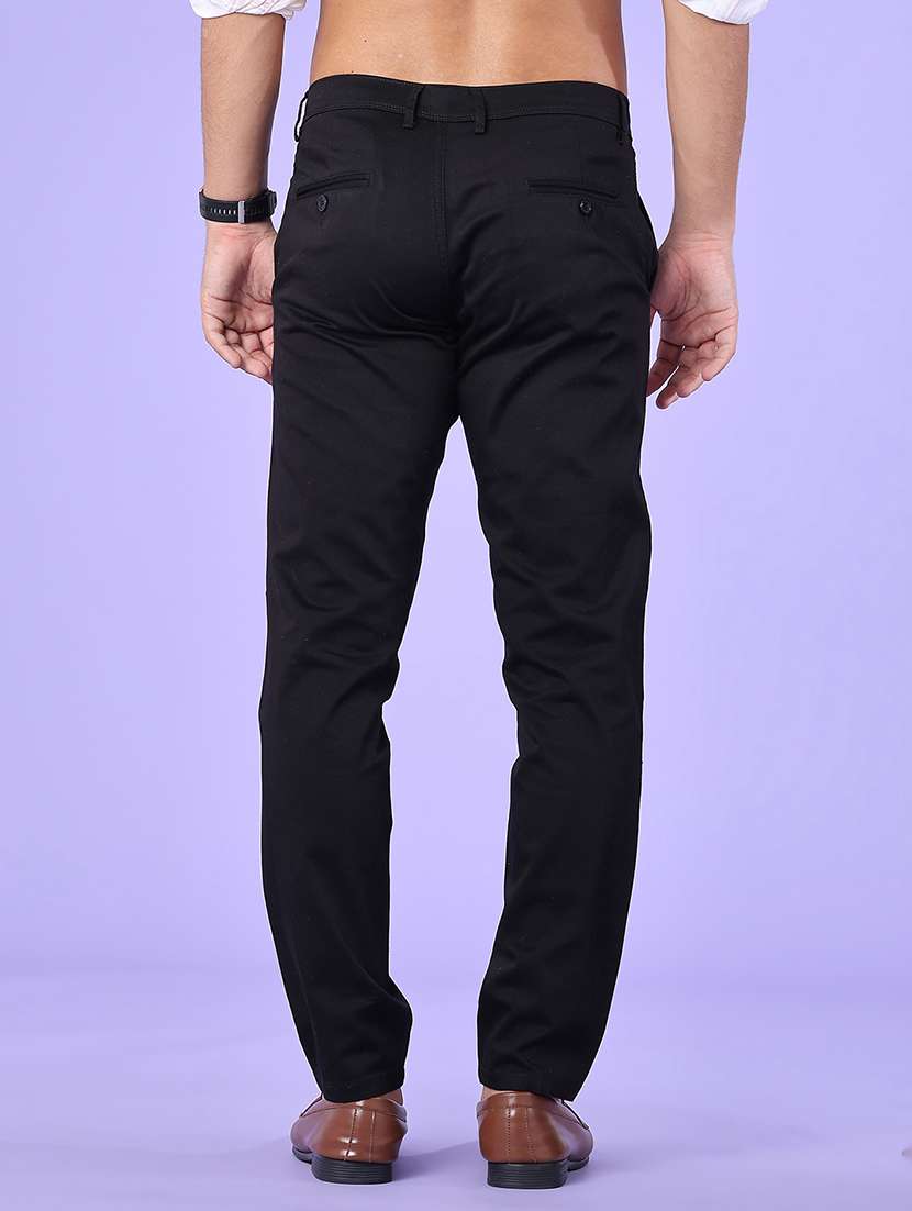 Men Solid Mid Rise Regular Fit Chinos - 22319160 -  Standard Image - 4