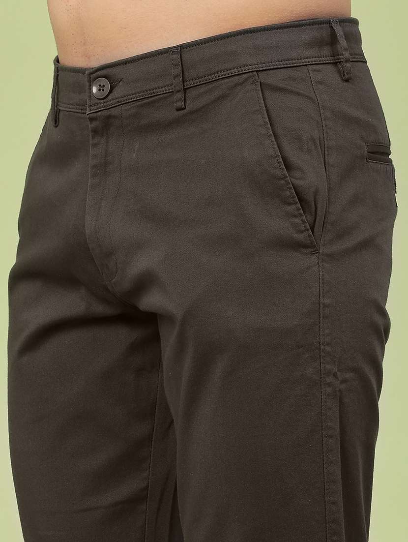 men solid mid rise chinos casual trouser - 22319161 -  Standard Image - 1
