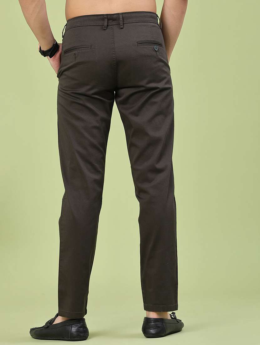men solid mid rise chinos casual trouser - 22319161 -  Standard Image - 4