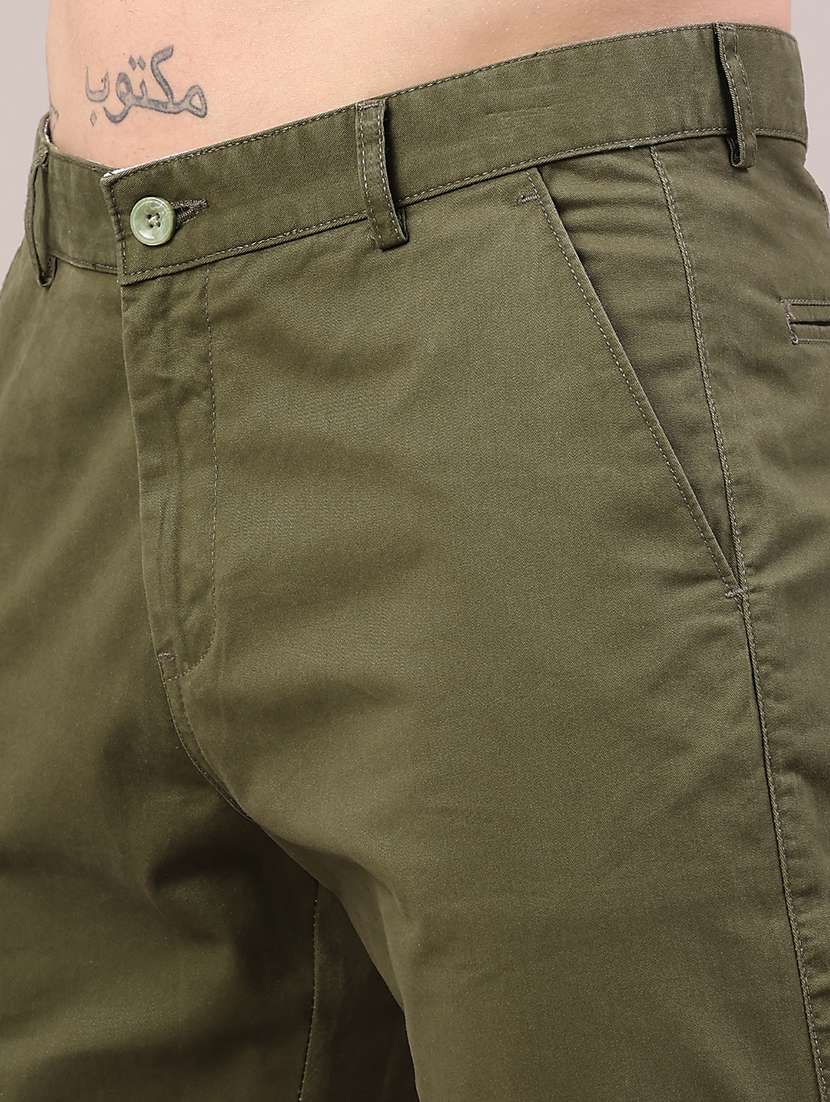 men solid mid rise chinos casual trouser - 22319163 -  Standard Image - 1
