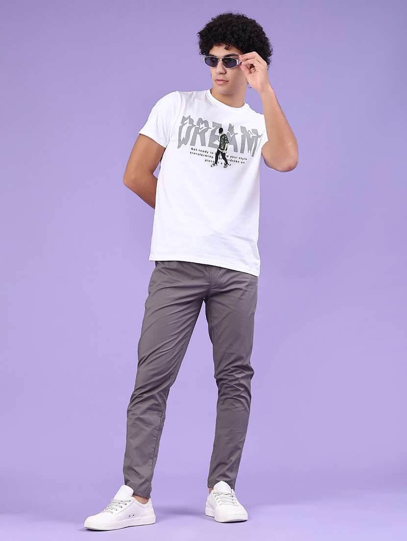 men solid mid rise chinos casual trouser - 22319164 -  Standard Image - 4