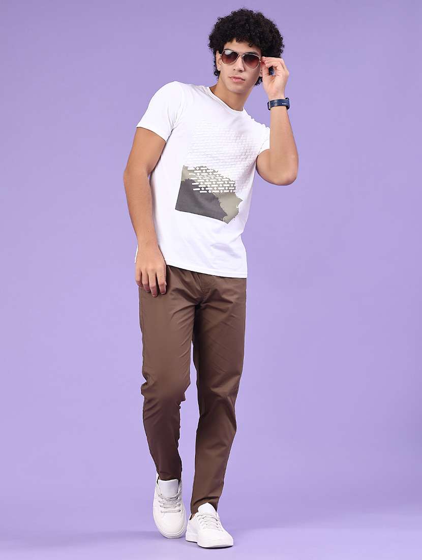 men solid mid rise chinos casual trouser - 22319168 -  Standard Image - 4