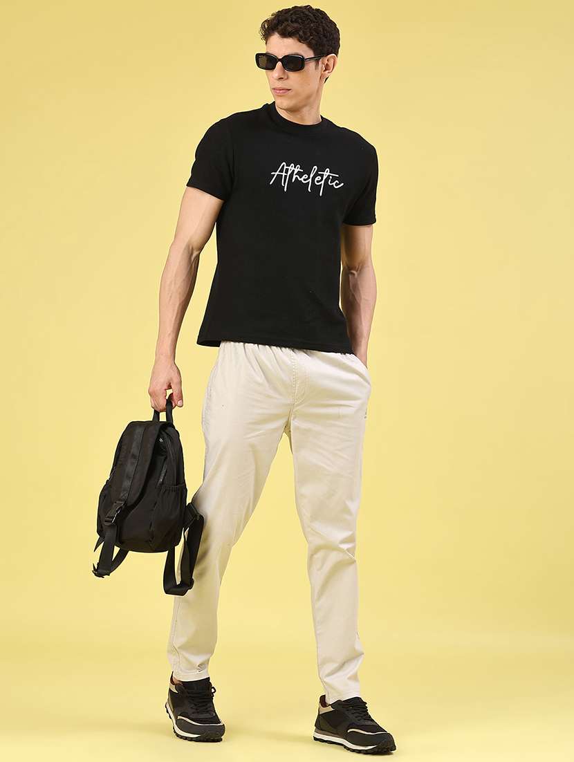 men solid mid rise chinos casual trouser - 22319173 -  Standard Image - 4