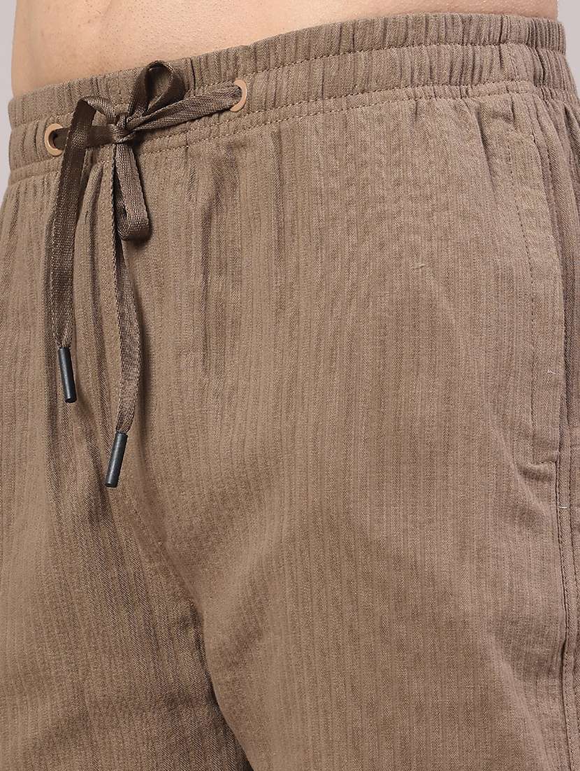 men self design mid rise regular fit casual trouser - 22319181 -  Standard Image - 1