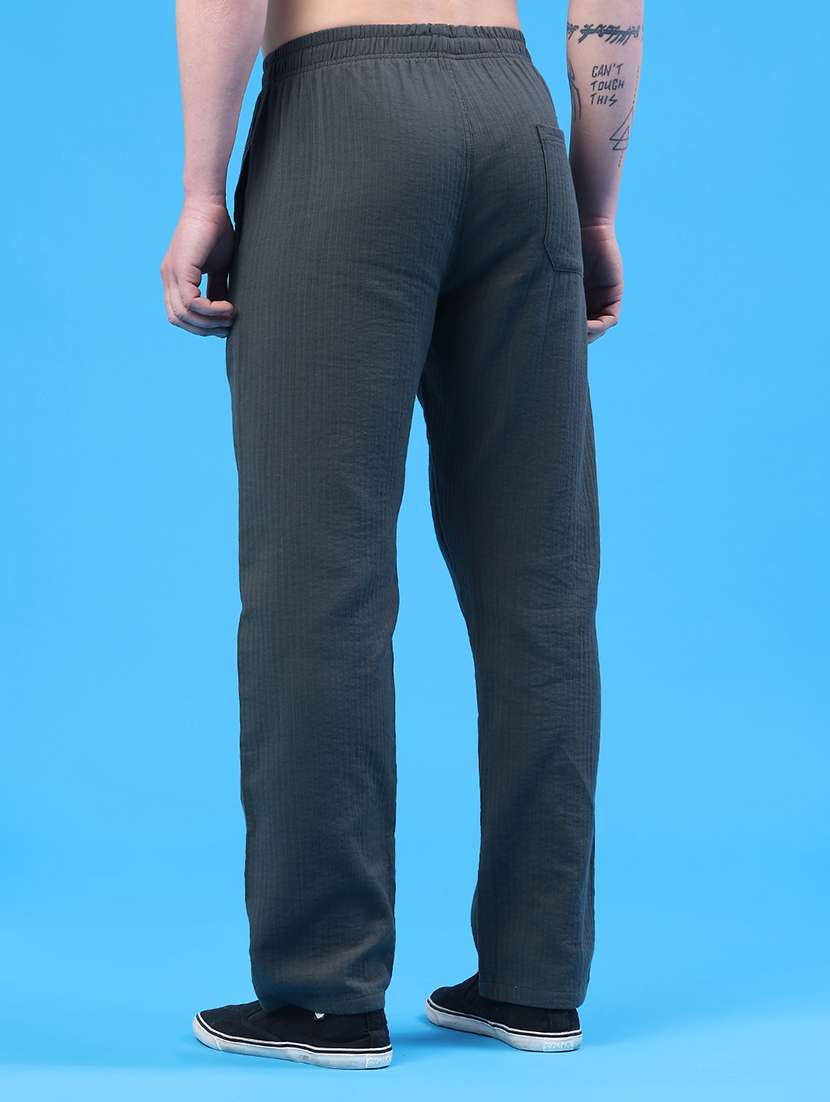 men self design mid rise regular fit casual trouser - 22319183 -  Standard Image - 4