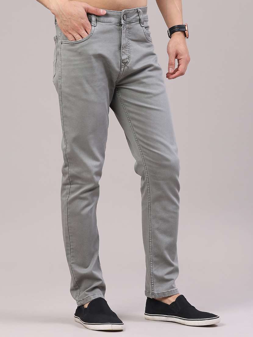 men plain mid rise full length jeans - 22319185 -  Standard Image - 1