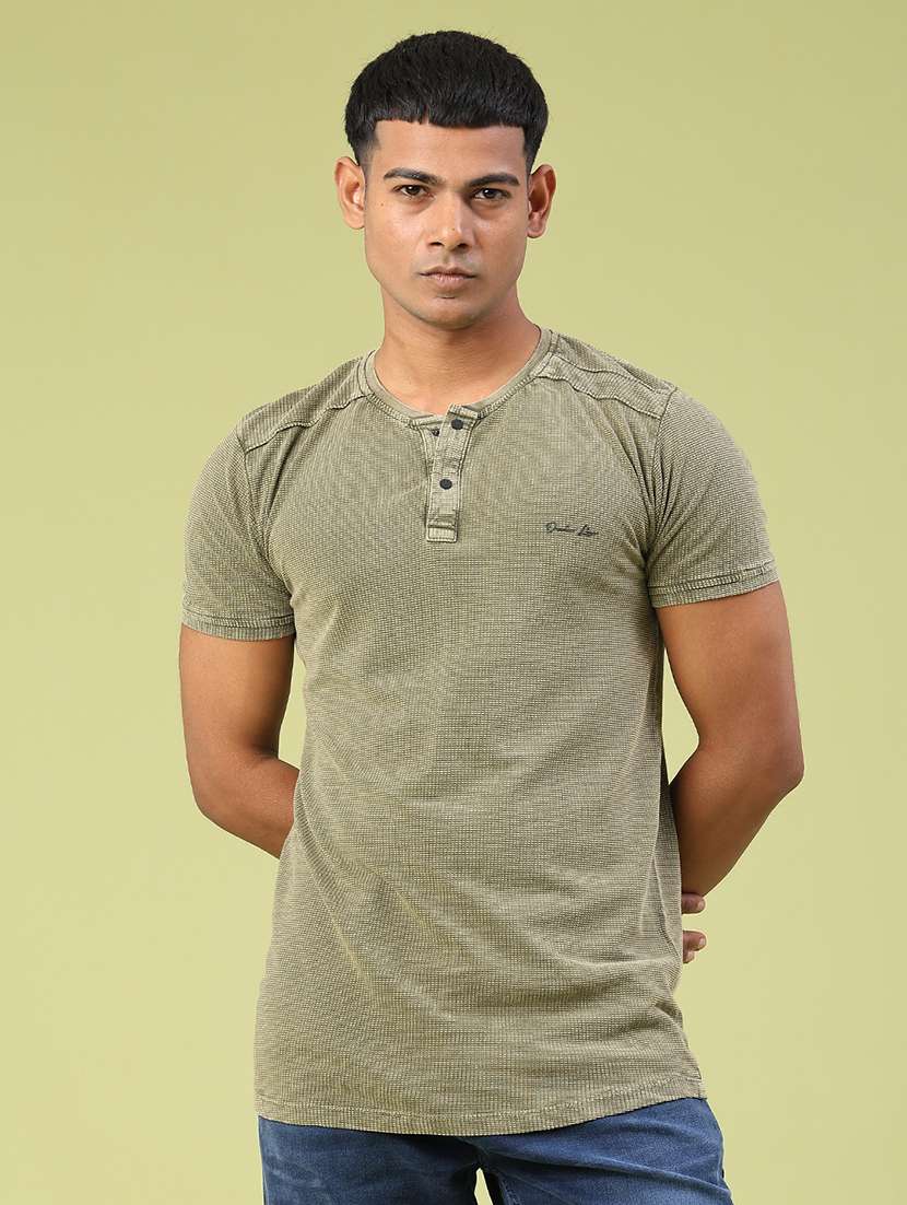 men self design short sleeve slim fit t-shirt - 22319204 -  Standard Image - 1