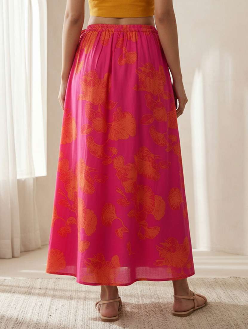 Women Printed Mid Rise Flared Maxi Skirt - 22319230 -  Standard Image - 4